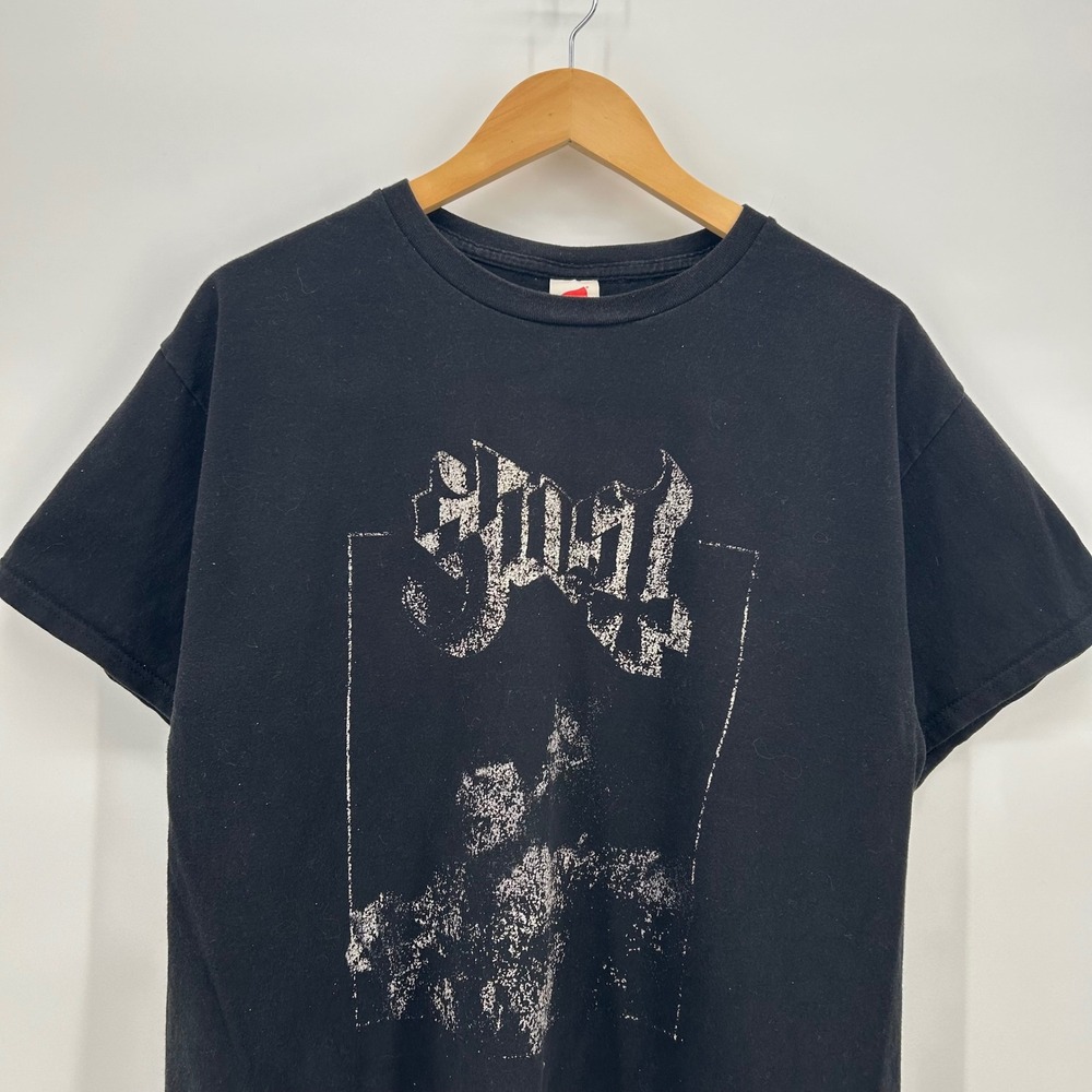 Ghost Band Tee Mens Large Black Heavy Metal Hardcore Graphic T-Shirt Hanes